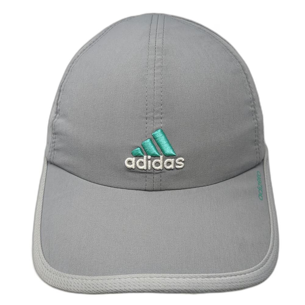 Adidas Baseball Cap Gray One Size Adizero Mesh Performance Running Strapback Hat